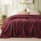 Viscos Cotton Thermal Blanket Blanket Burgundy